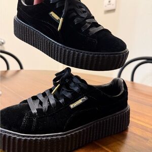 PUMA x FENTY Women's Black Suede Platform Sneakers